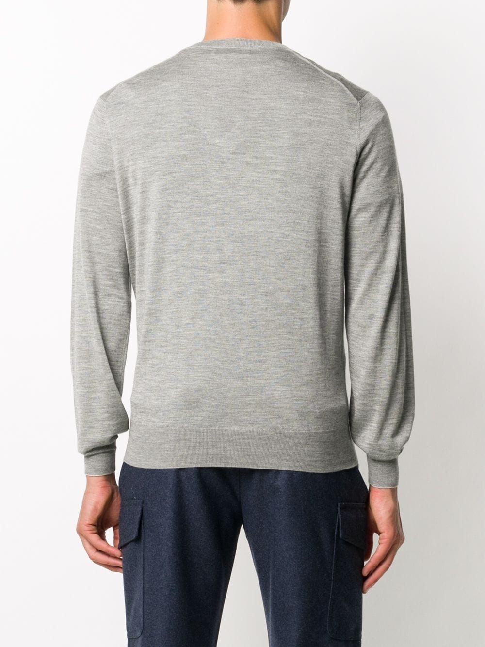 plain V-neck pullover - 4