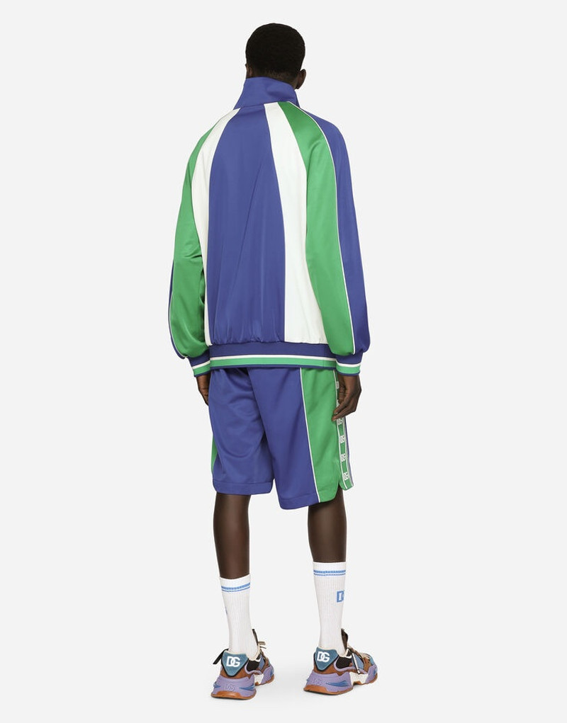Zip-up sweatshirt with side bands and patch embellishment 3