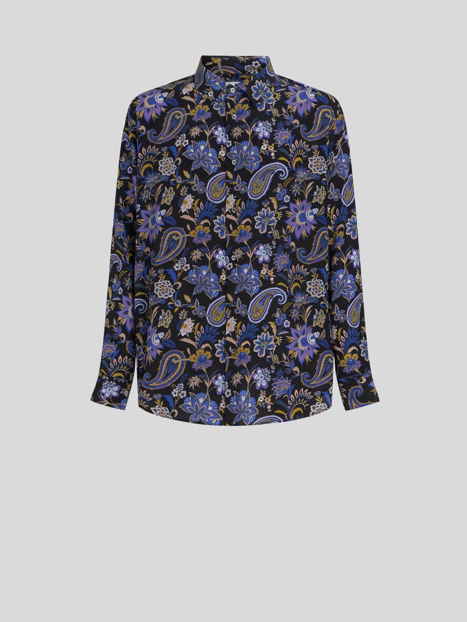 FLORAL PAISLEY SILK SHIRT - 1