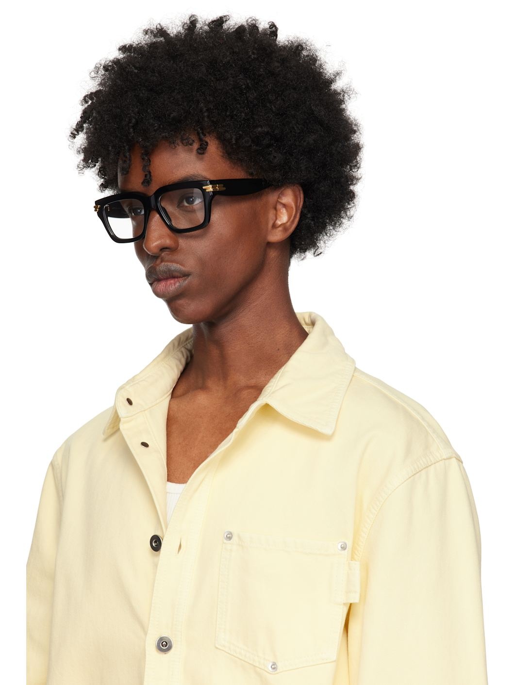 Black Mitre Square Glasses - 4