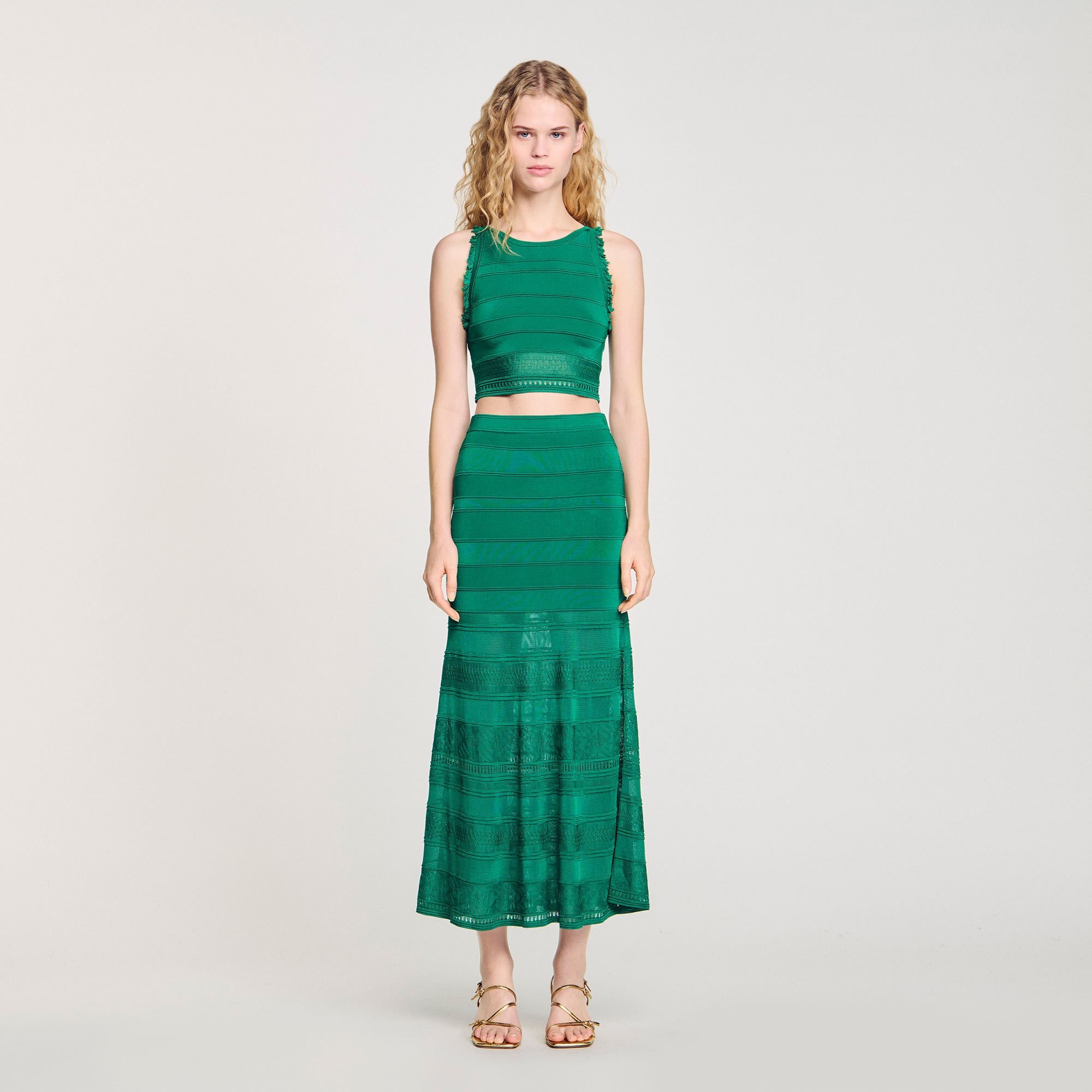 MAXI DECORATIVE KNIT SKIRT - 2