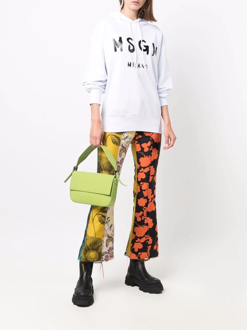 logo-print cotton hoodie - 2