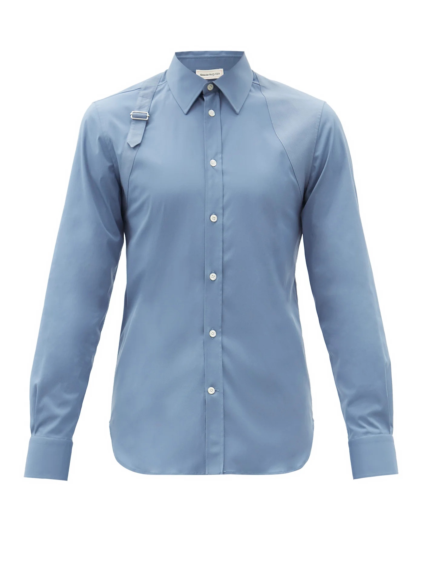 Piqué-panelled cotton-blend poplin harness shirt - 1