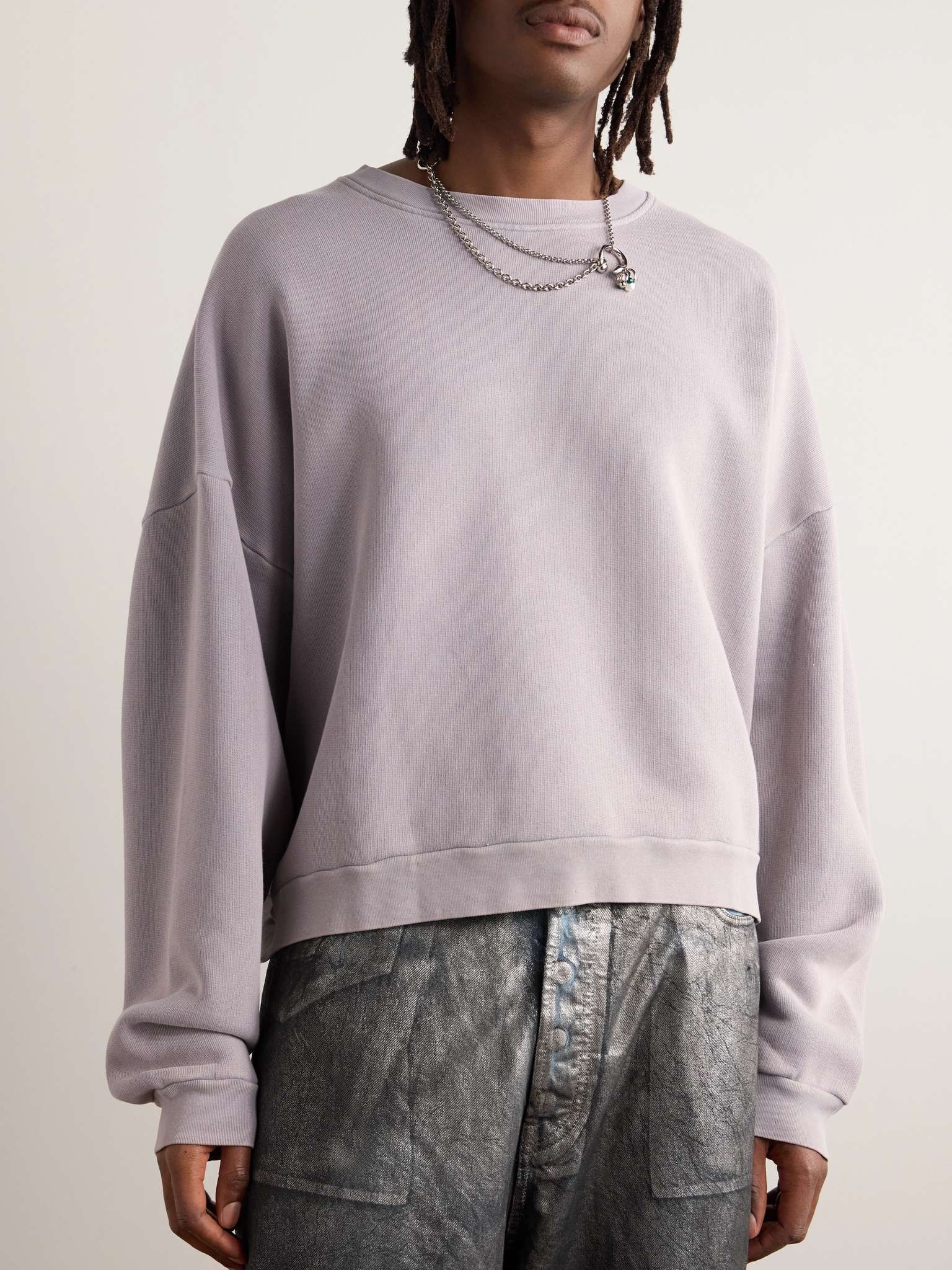 Acne Studios Fester Garment-Dyed Cotton-Jersey Sweatshirt REVERSIBLE