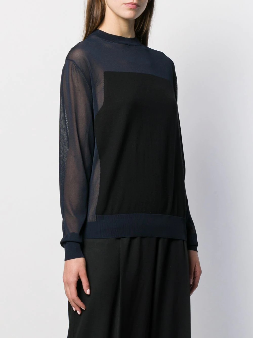 sheer long sleeve top - 3