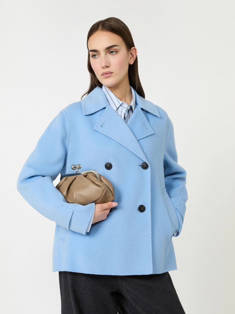 FANTINO Double-breasted wool-blend pea coat - LIGHT BLUE 5