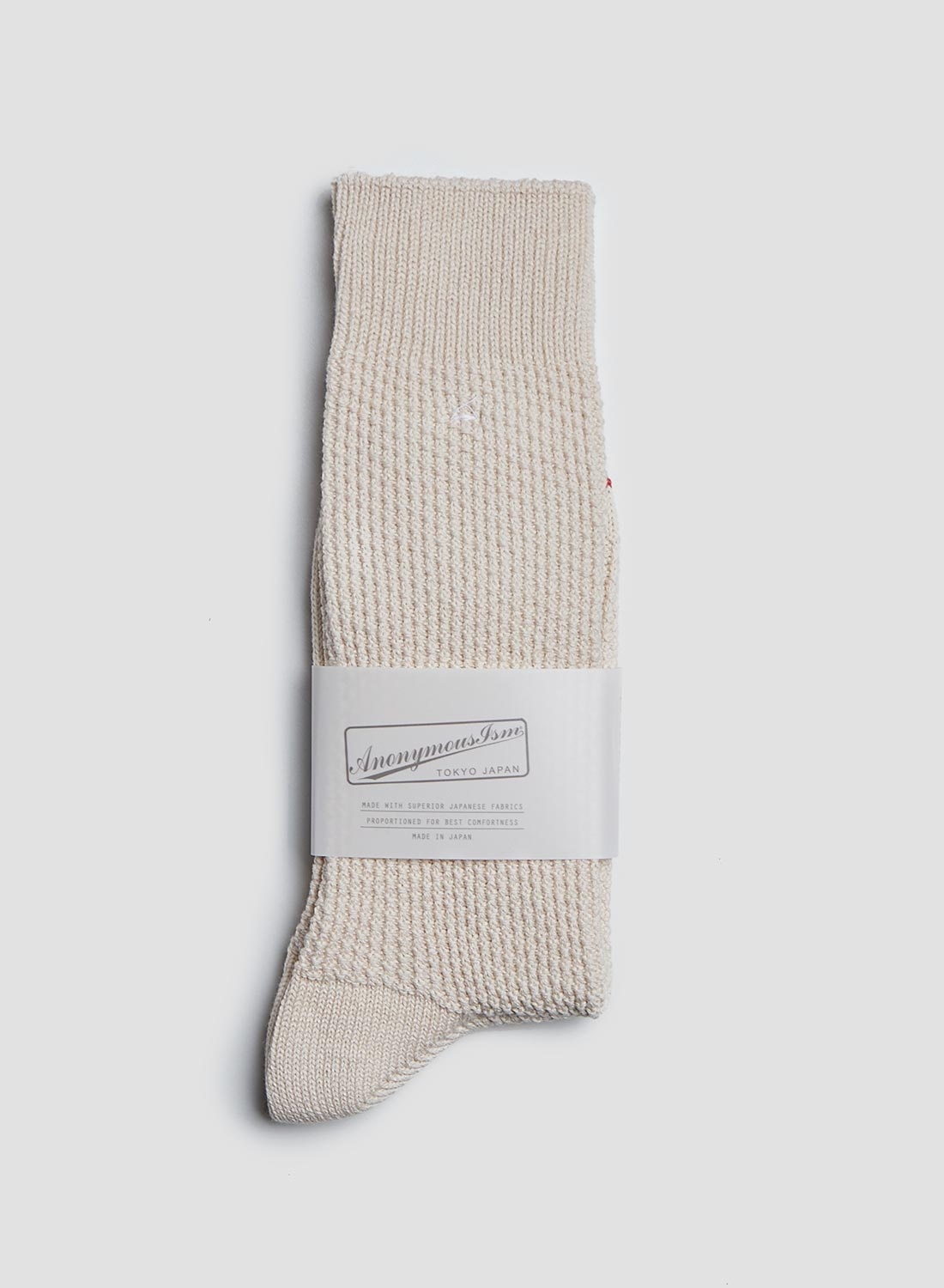 Anonymous Ism Pique Crew Sock in Oatmeal - 1