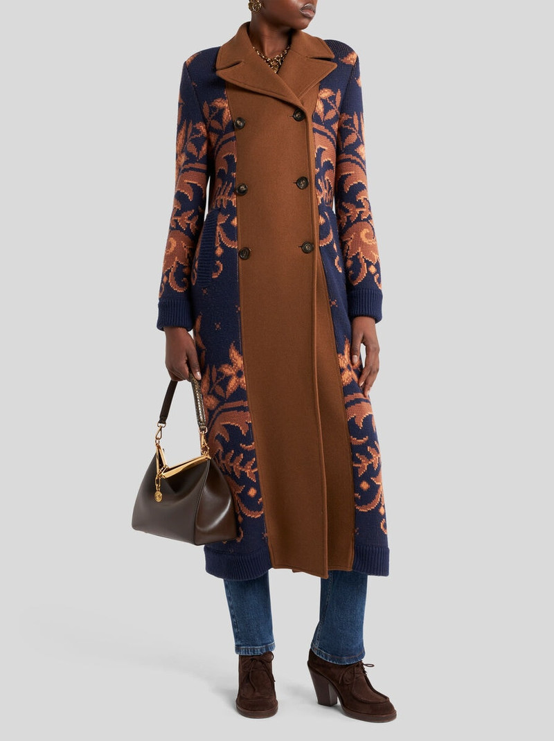 Etro DOUBLE-BREASTED COAT WITH KNIT INSERTS outlook