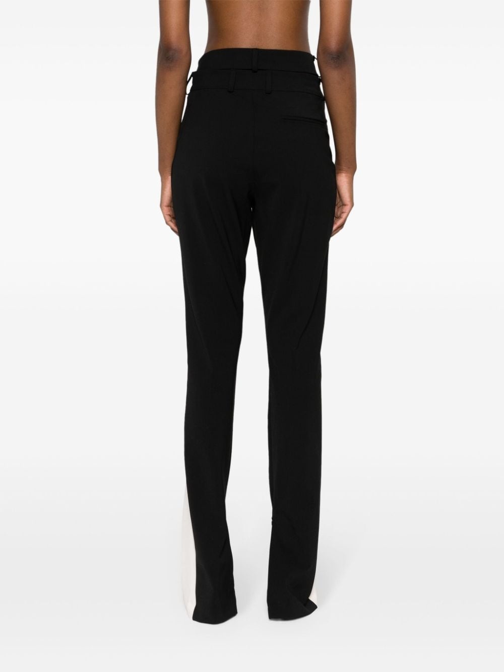 asymmetric straight-leg trousers - 4