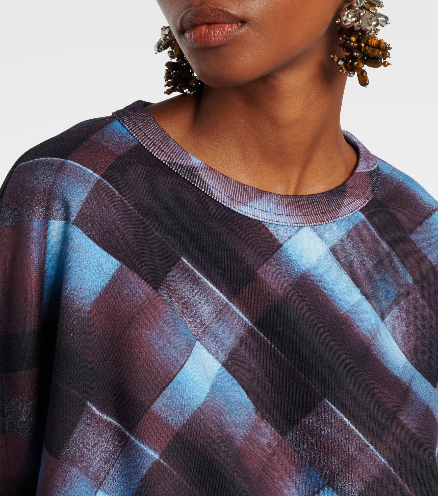 Checked cotton sweatshirt - 4