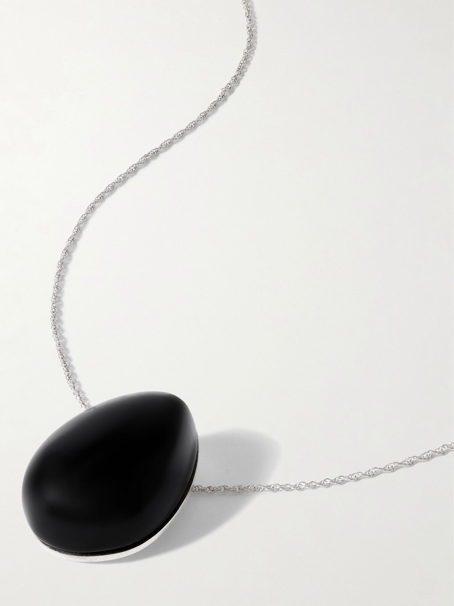 Everyday Egg silver onyx necklace Black - 4