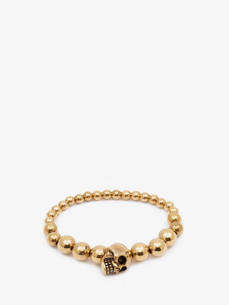 Skull Multibeaded Bracelet in Gold 1
