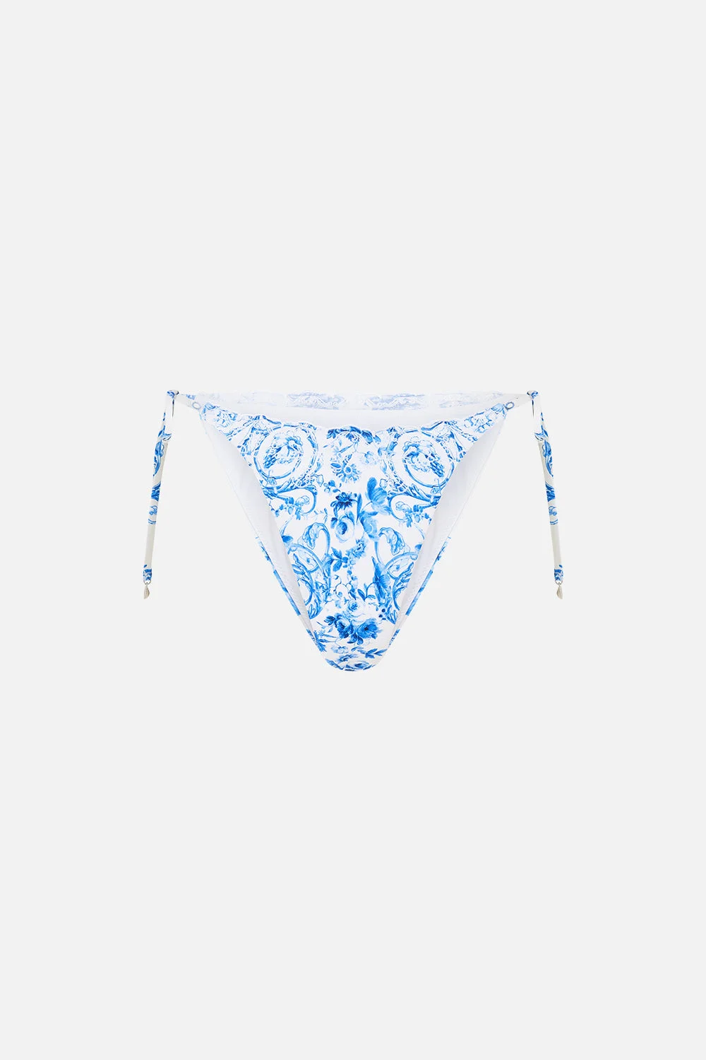 DIP WAIST CHEEKY BIKINI BOTTOM WITH TIE SIDES - 1