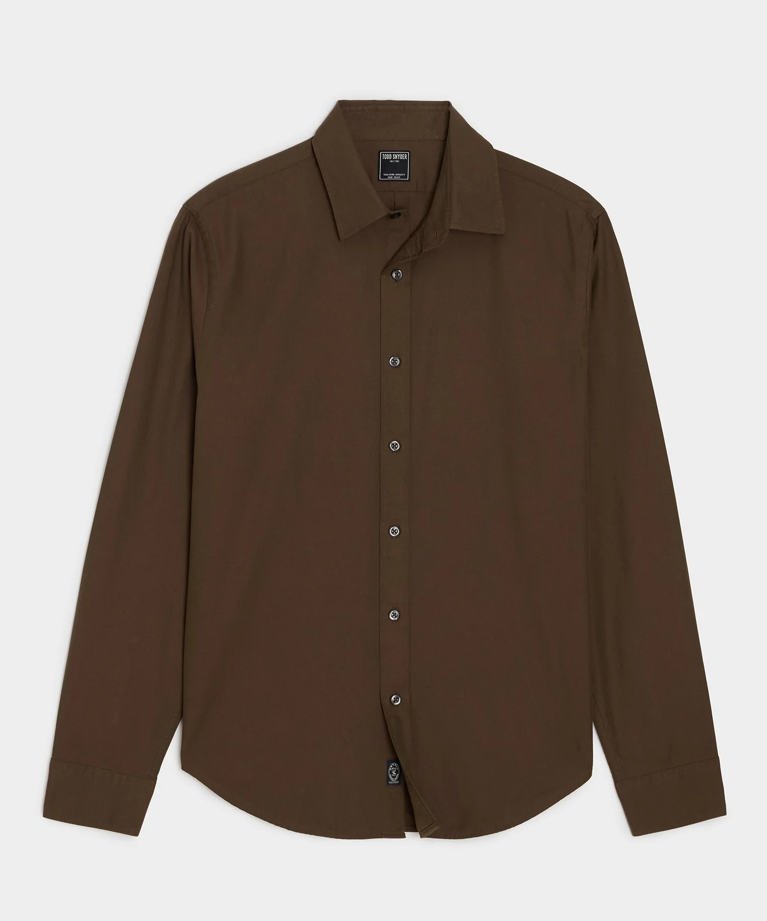Cotton Twill Long Point Collar Shirt - 1