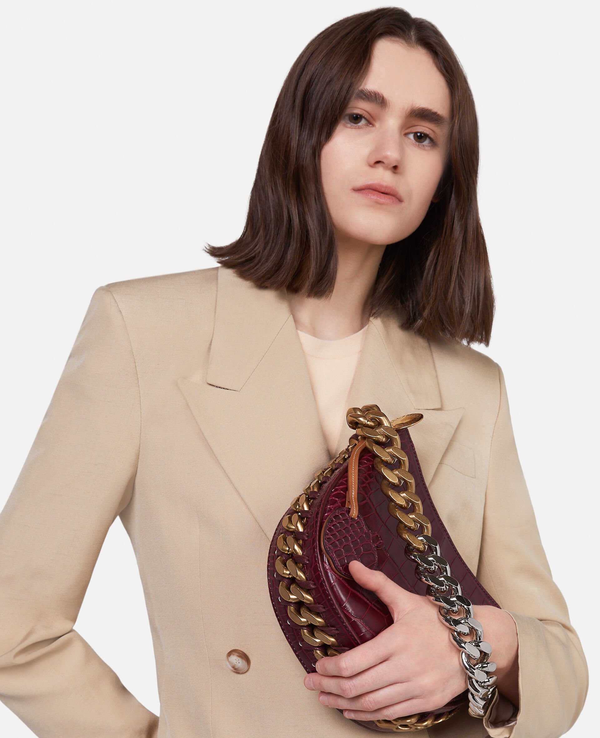 Frayme Croc-Effect Embossed Small Shoulder Bag - 2