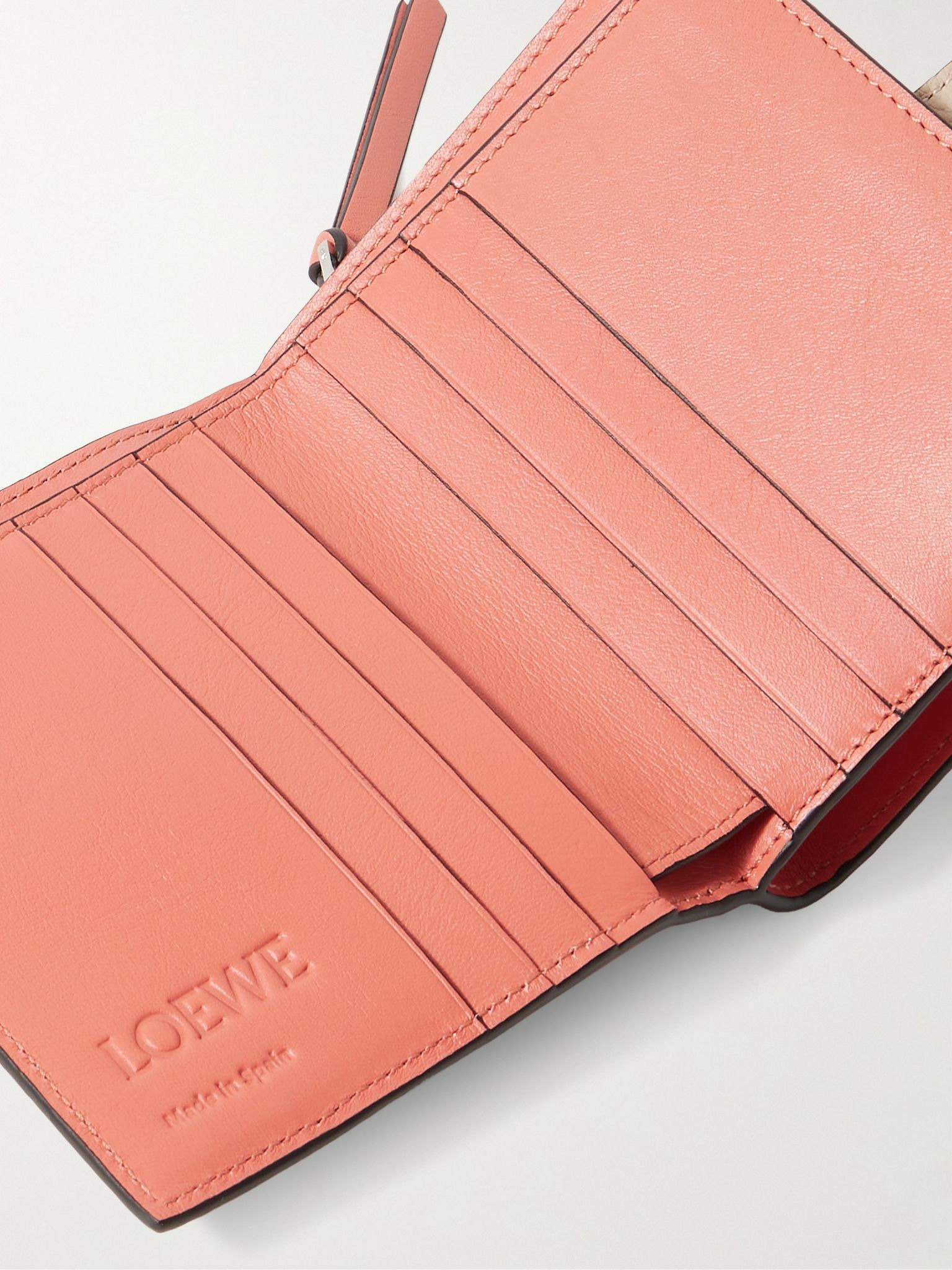 Two-tone leather wallet Beige - 5