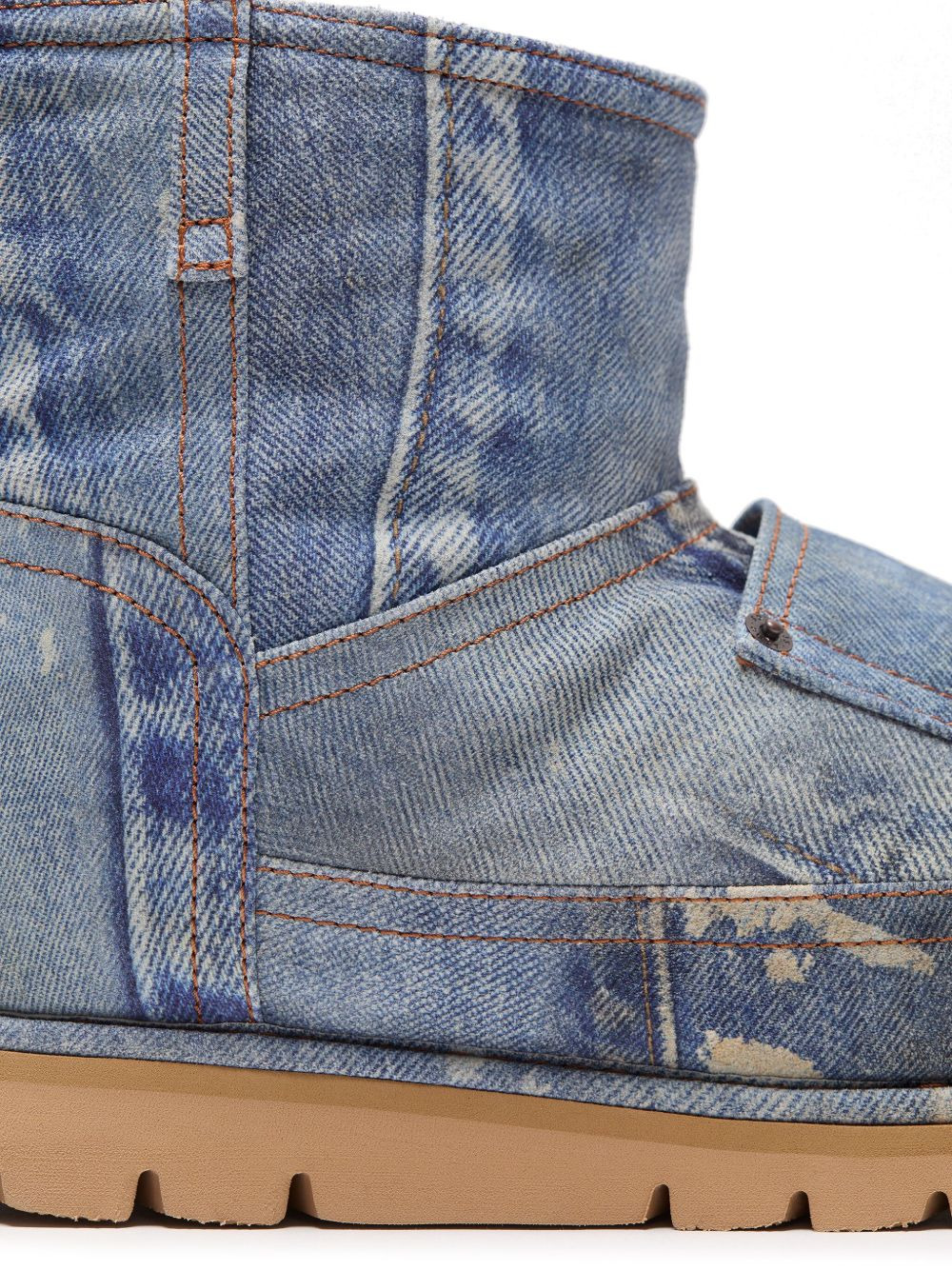denim-print boots - 5