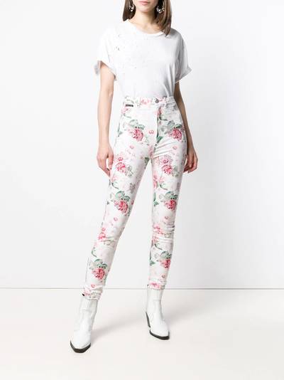 PHILIPP PLEIN embellished rose print jeans outlook