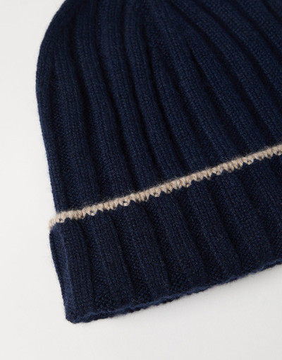 Brunello Cucinelli Cashmere rib knit beanie outlook