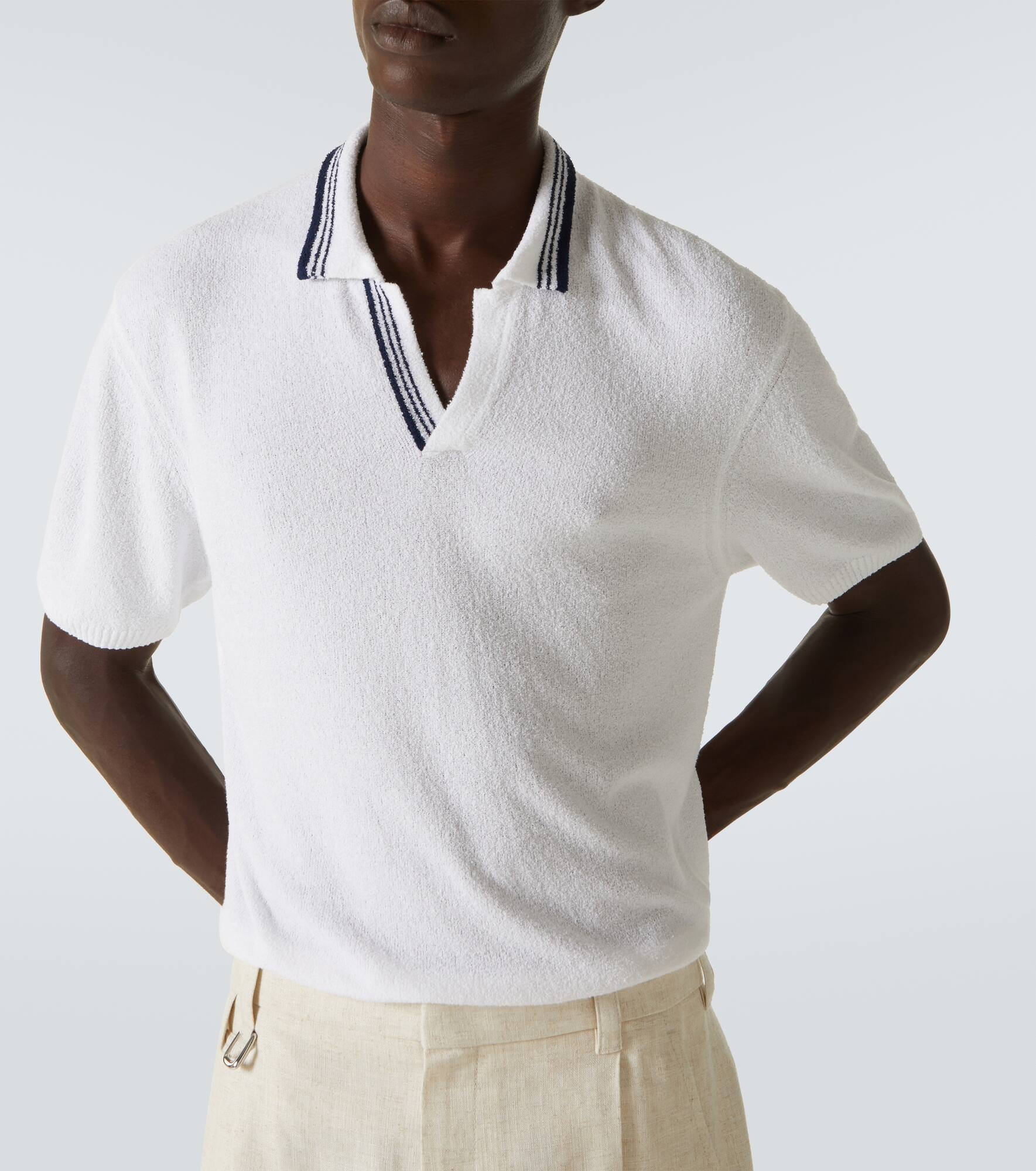 Horton cotton-blend bouclé polo shirt - 5