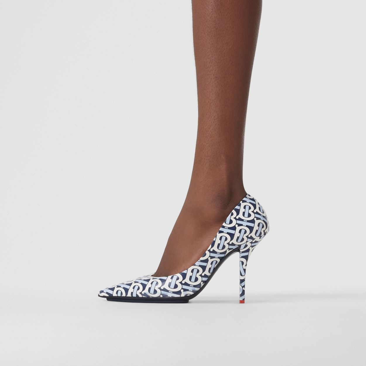 Monogram Print Lambskin Point-toe Pumps - 4