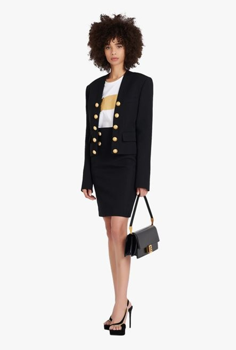 Balmain Black wool spencer jacket outlook