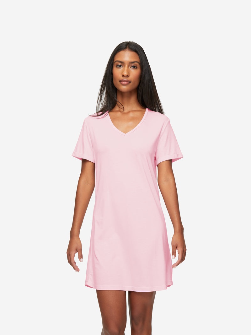 Women's V-Neck Sleep T-Shirt Lara Micro Modal Stretch Ballet Pink - 2
