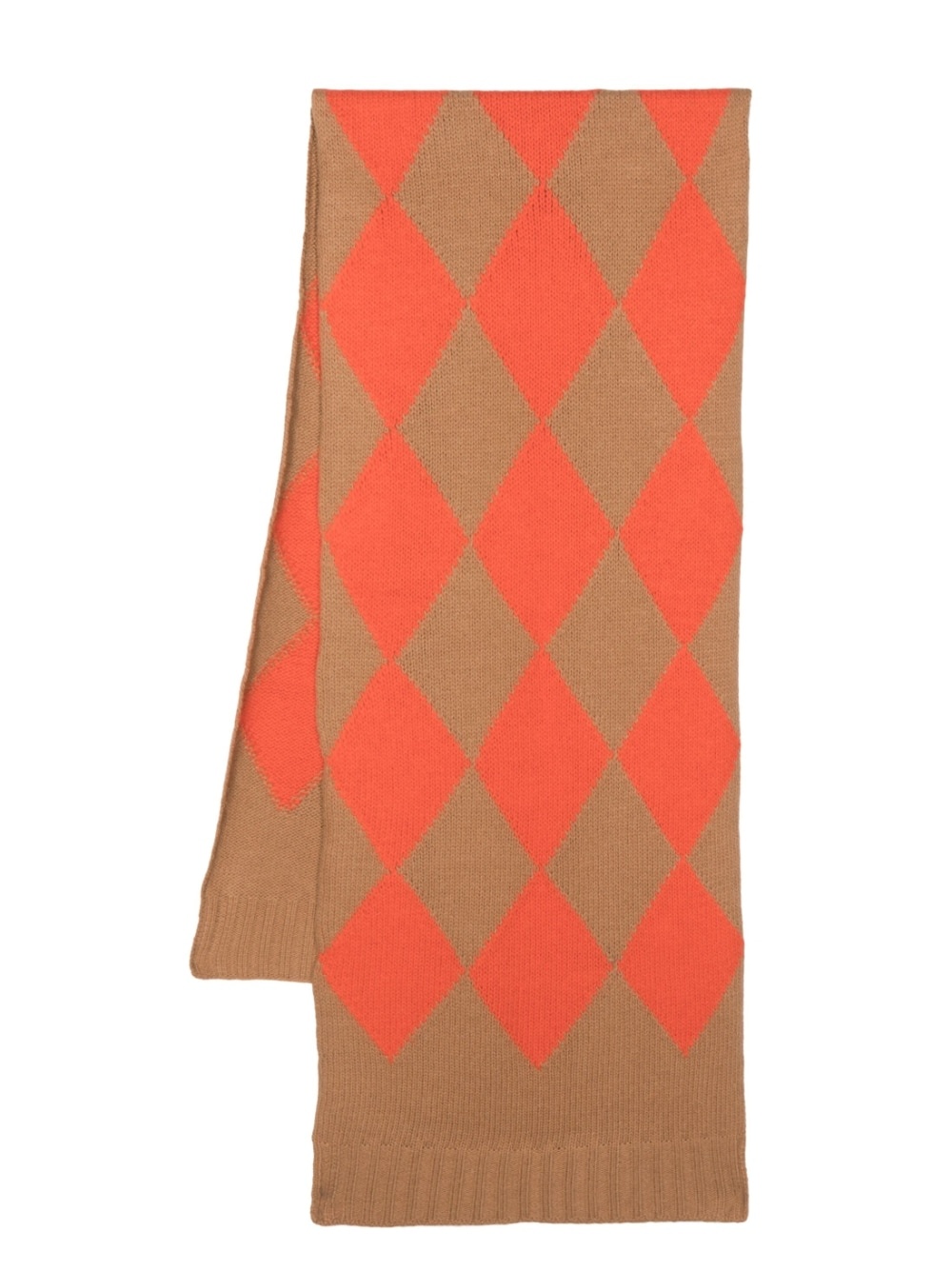 argyle-pattern knitted scarf - 1