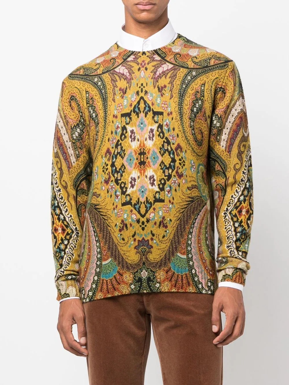 paisley-print wool jumper - 2