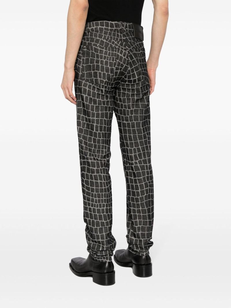 crocodile-print straight-leg jeans 4