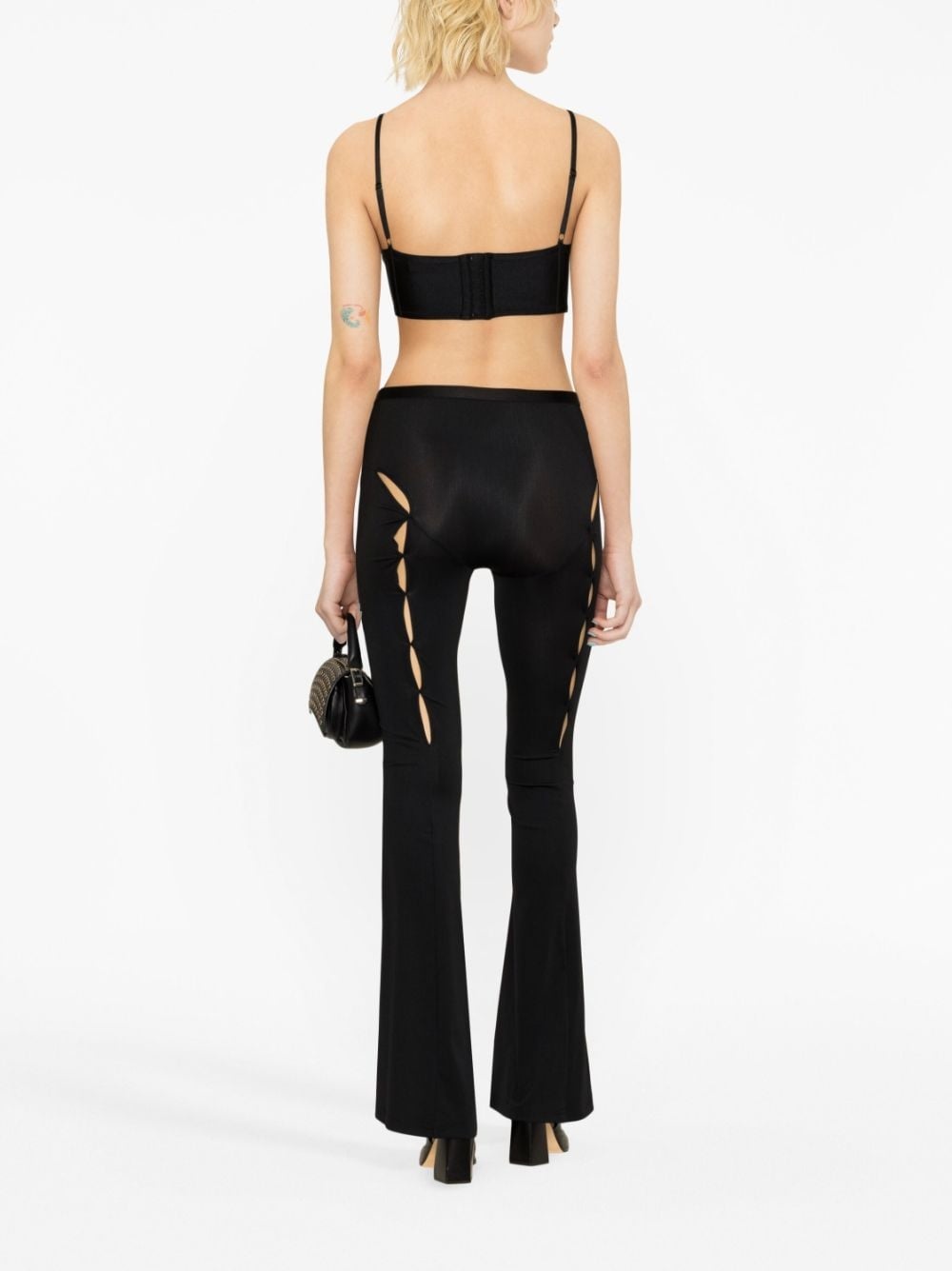 cut-out flared trousers - 3