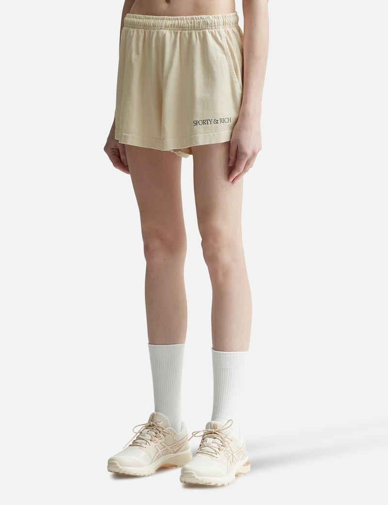 Sporty & Rich H&W CLUB DISCO SHORTS CREAM/NAVY outlook