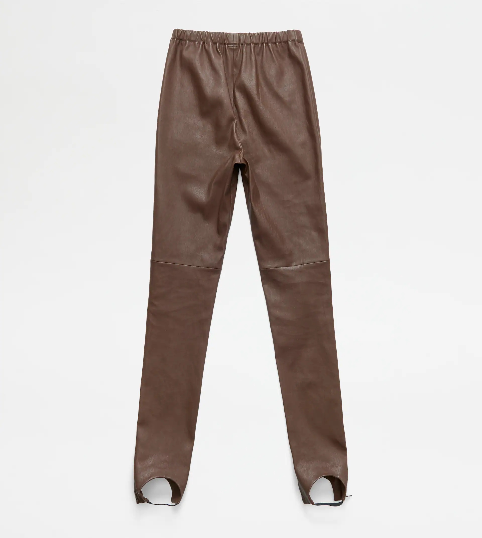LEATHER TROUSERS - BROWN - 8