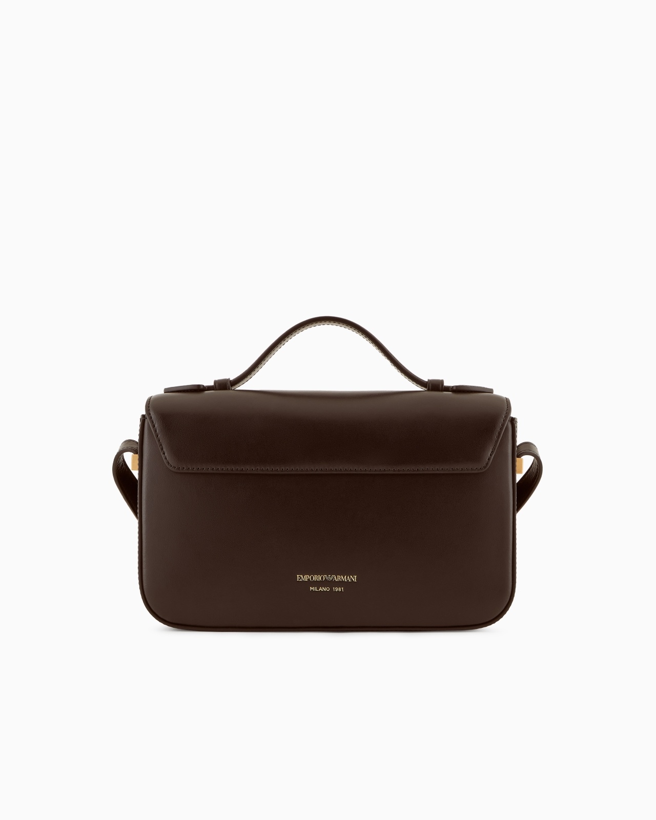 SMOOTH LEATHER SHOULDER BAG WITH METAL EAGLE LOGO - 3