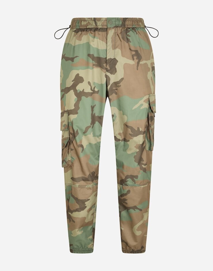 Nylon cargo pants with camouflage print - 3