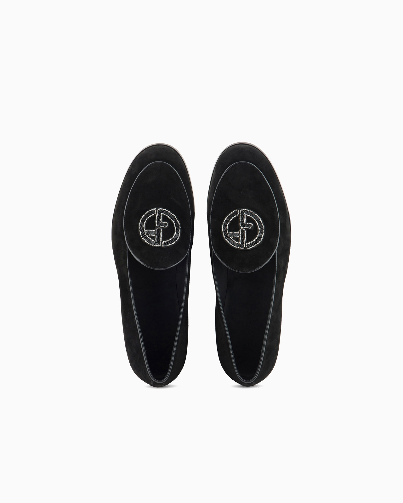Suede loafers with embroidered logo - 3