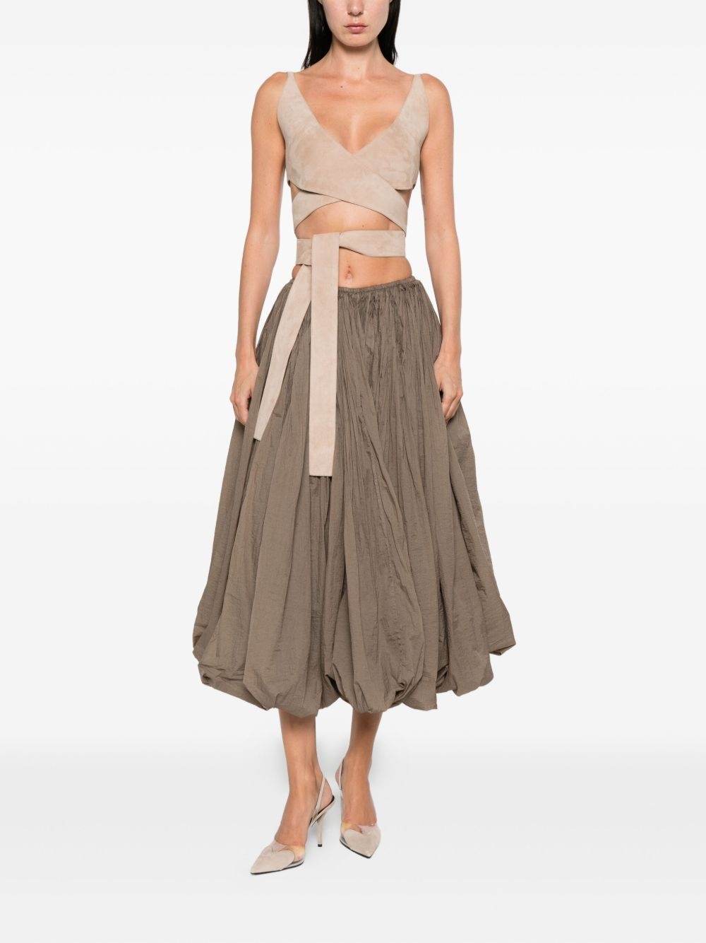 balloon-hem gathered skirt - 2