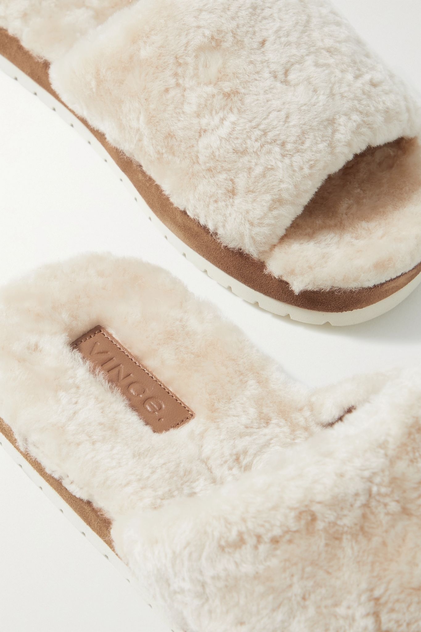 Kalina shearling and suede slides - 4