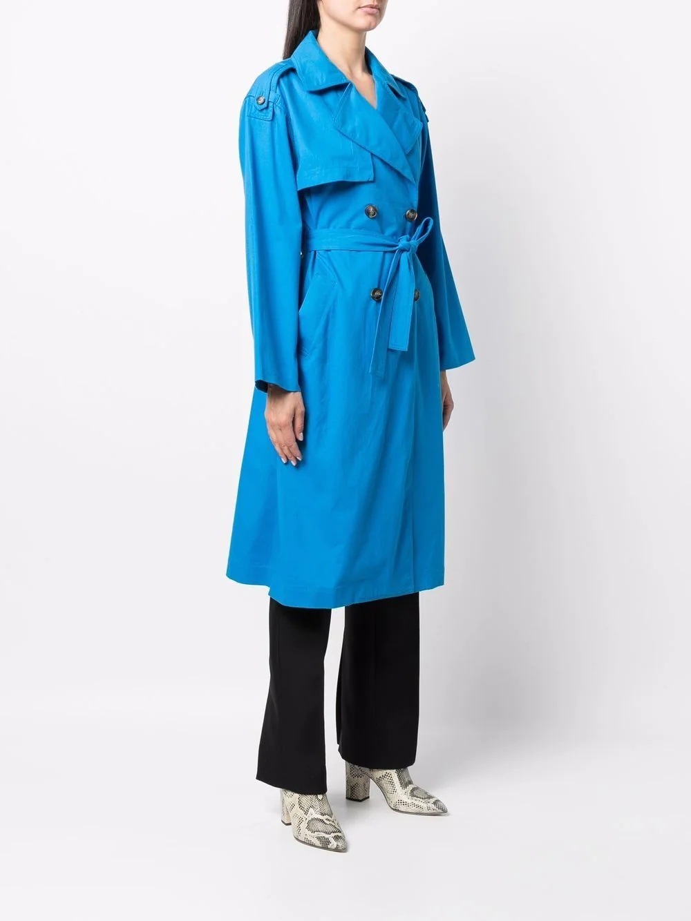 tied-waist trench coat - 3