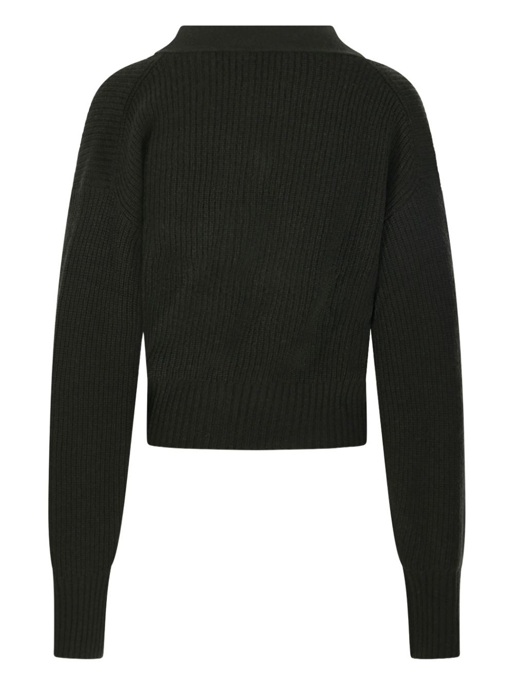 wrap-front ribbed cardigan - 3
