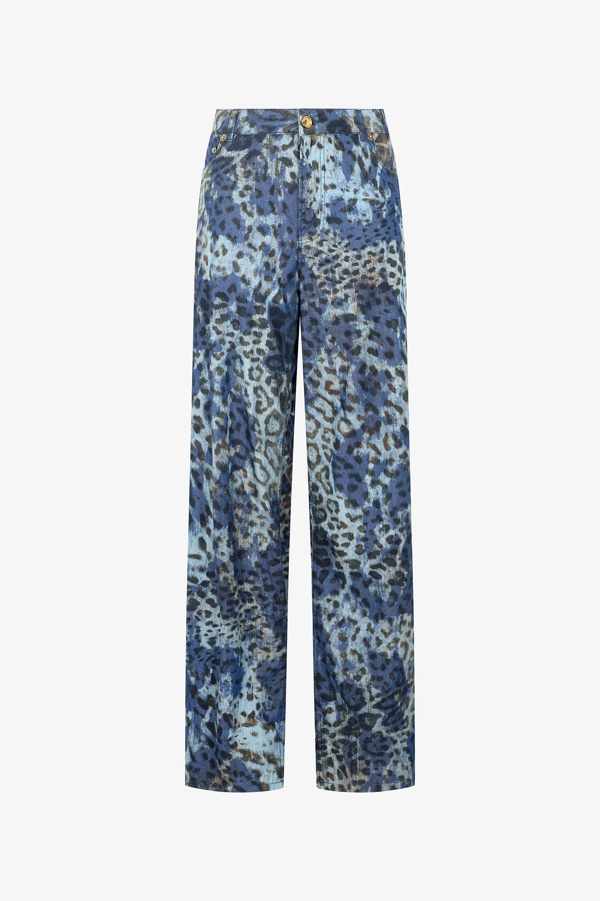 Jeans With Jaguar Skin Print - 1