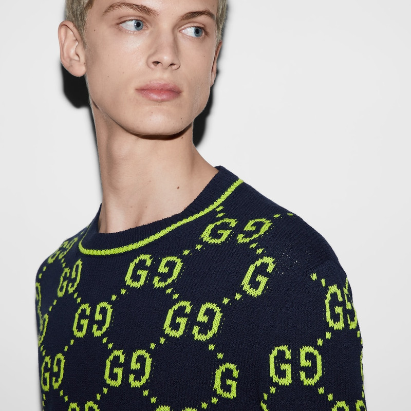 GG cotton jacquard crewneck sweater 4