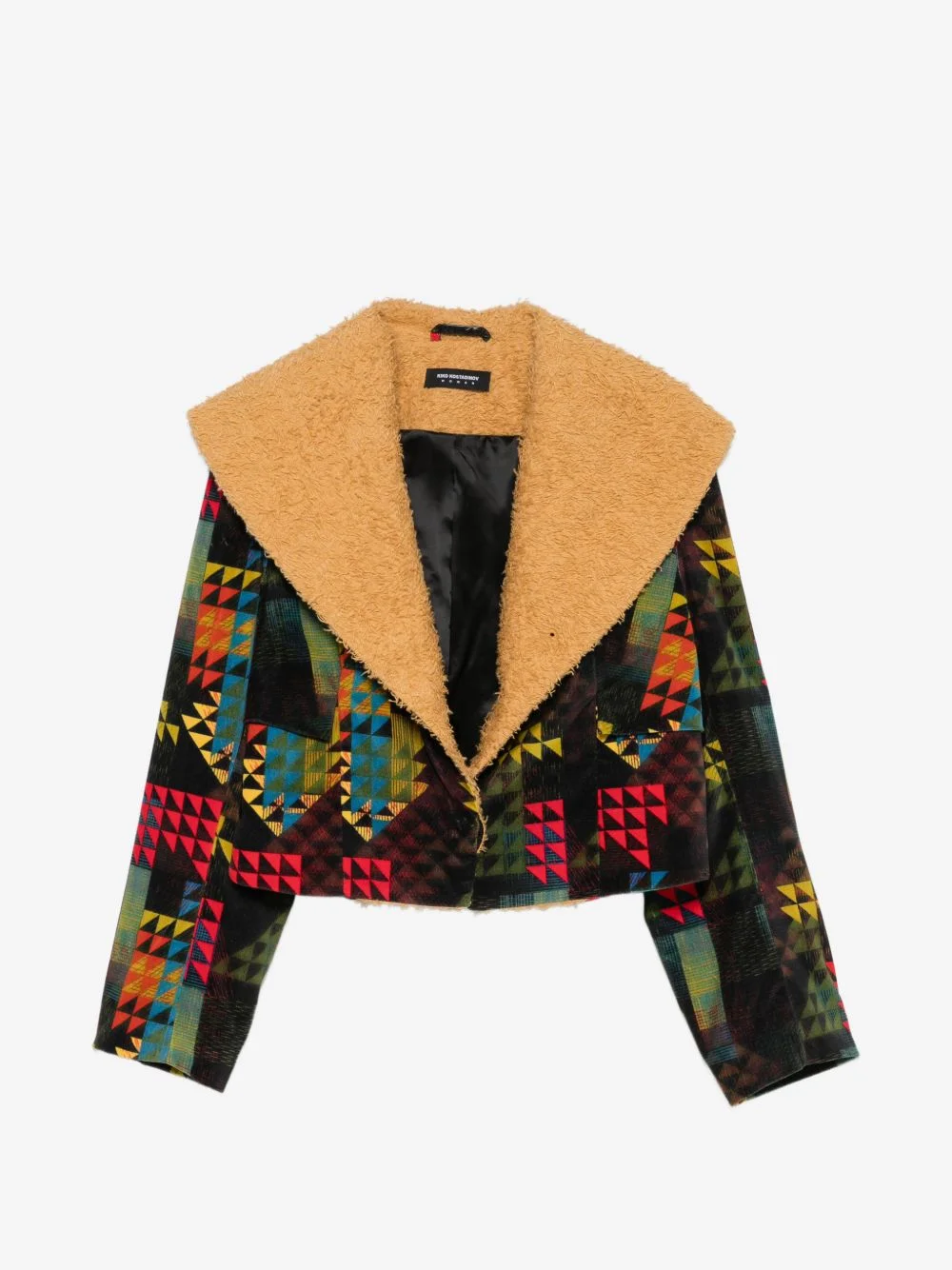 abstract-check jacket - 1
