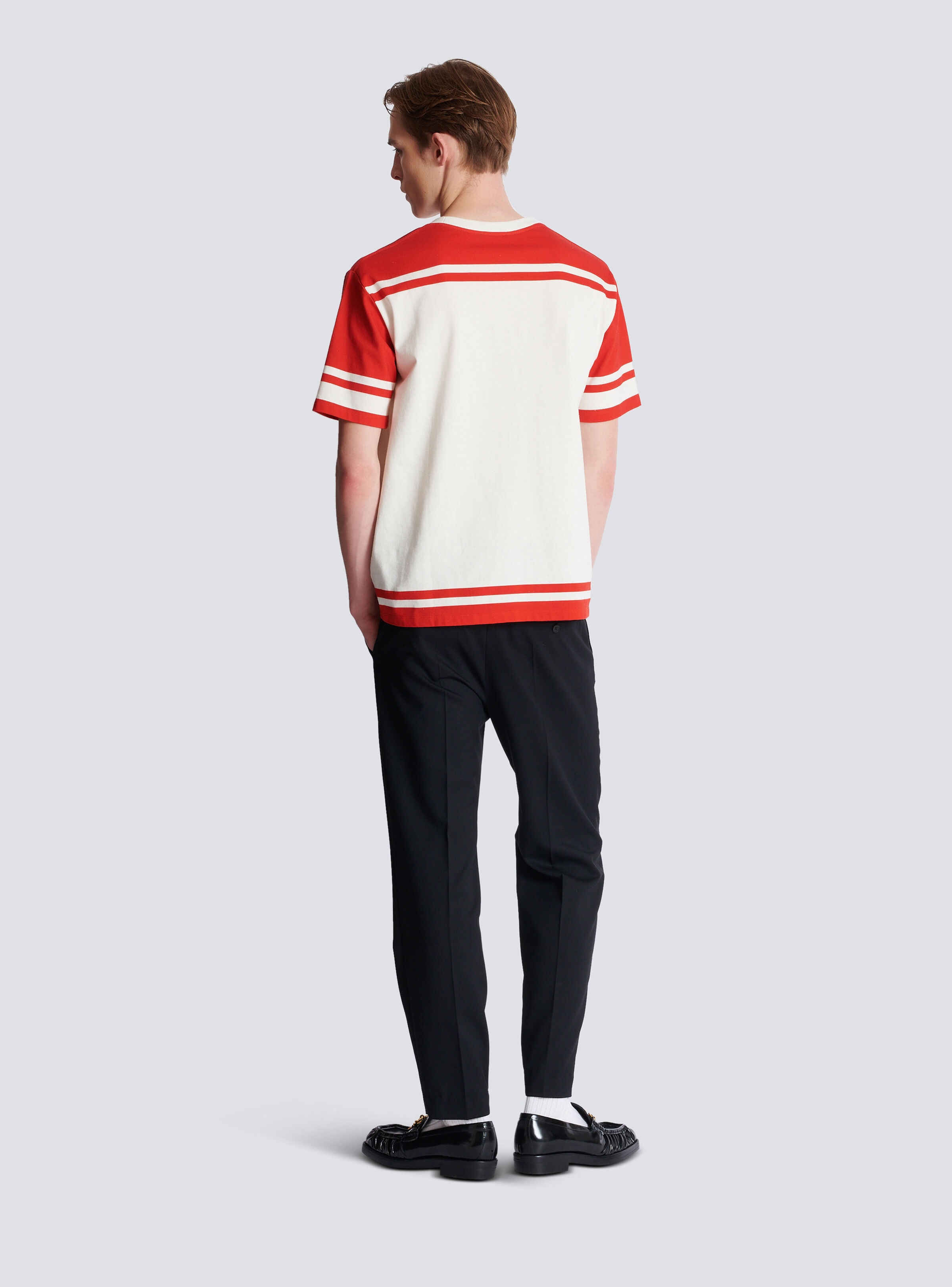 Varsity T-shirt with Balmain Écusson print - 4