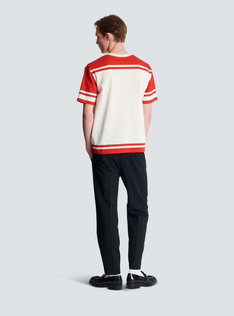 Varsity T-shirt with Balmain Écusson print 4