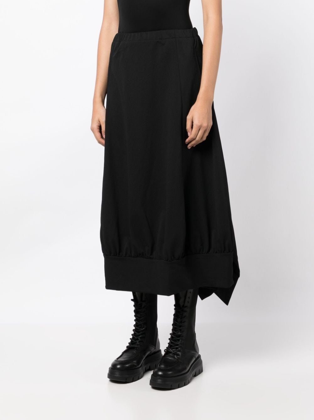 asymmetric high-waist midi skirt - 3