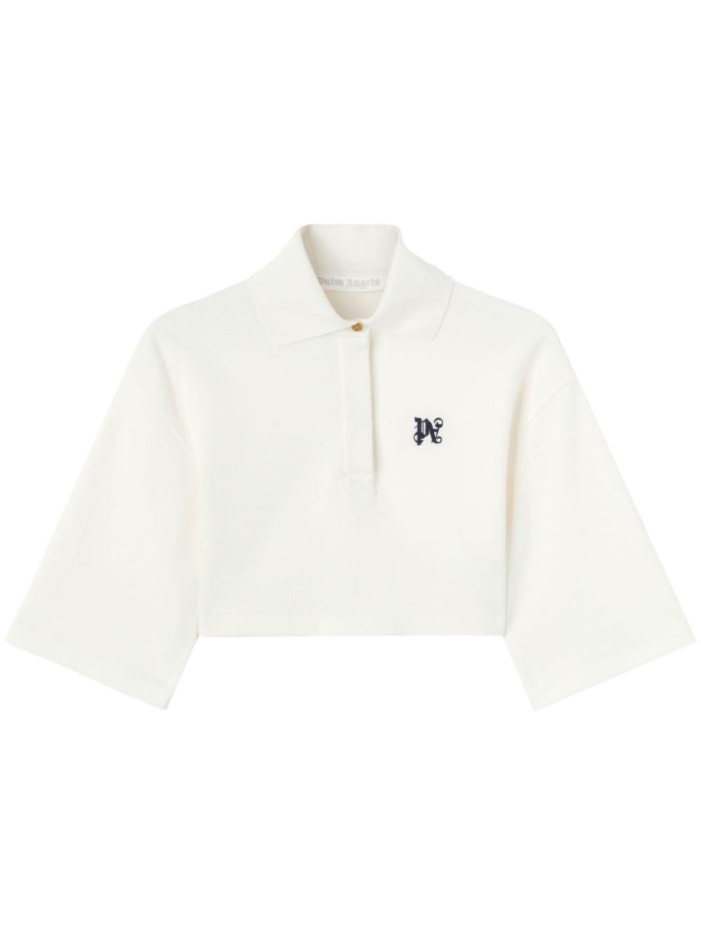 PA monogram cropped polo top - 1