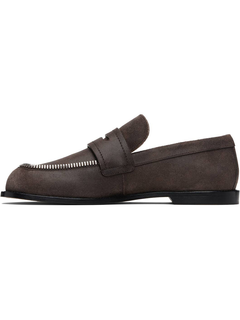 JW Anderson Brown Biker Loafers outlook