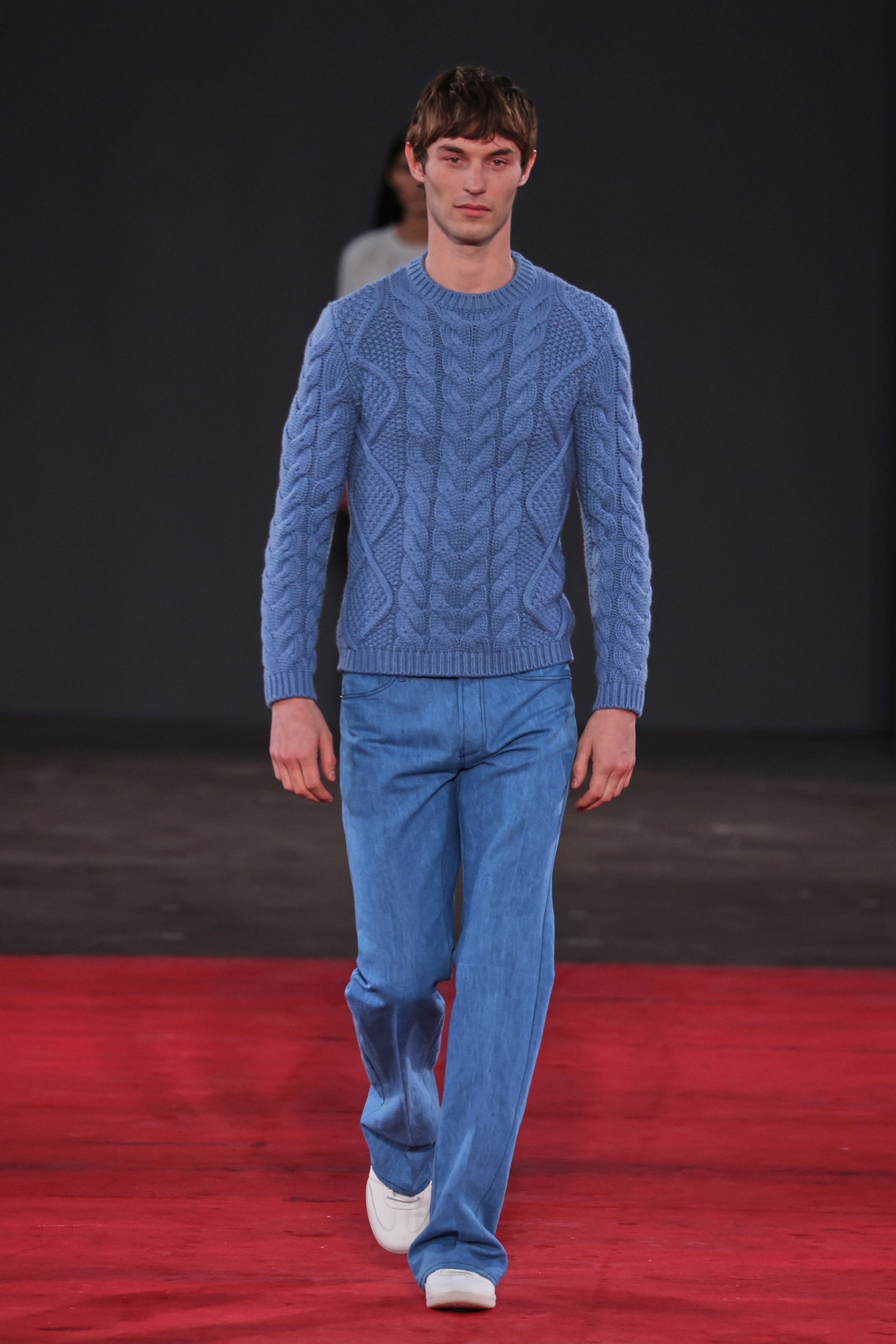 Geoffrey Knit Sweater in Light Blue Denim Cashmere - 3