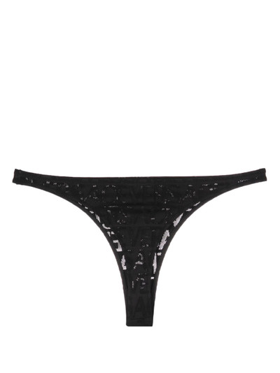 VERSACE Black Versace Allover Lace Thong outlook